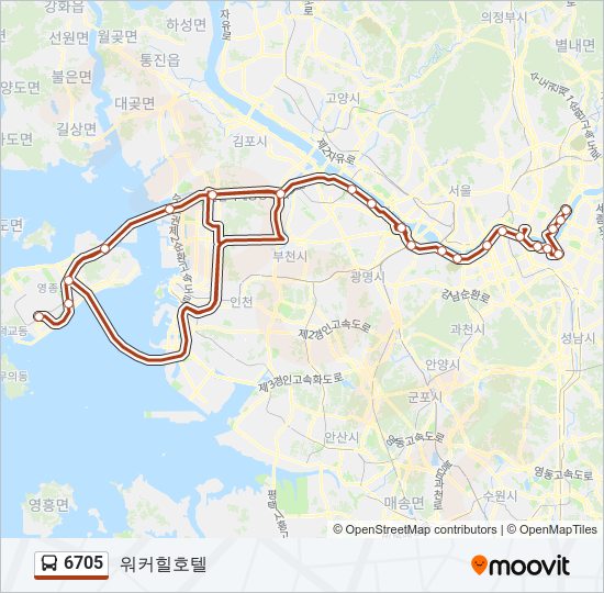 6705 bus Line Map