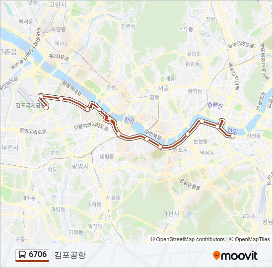 6706 bus Line Map