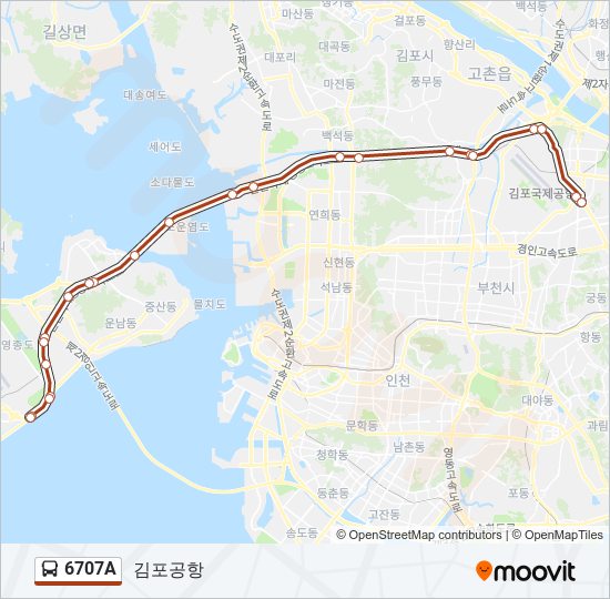 6707A bus Line Map