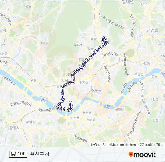 100 Bus Line Map