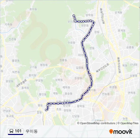 101 Bus Line Map