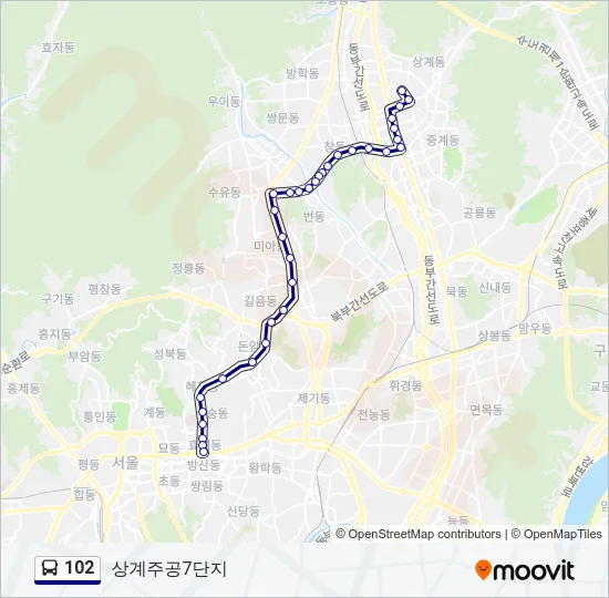 102 Bus Line Map