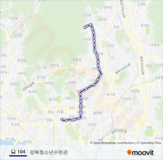 104 Bus Line Map