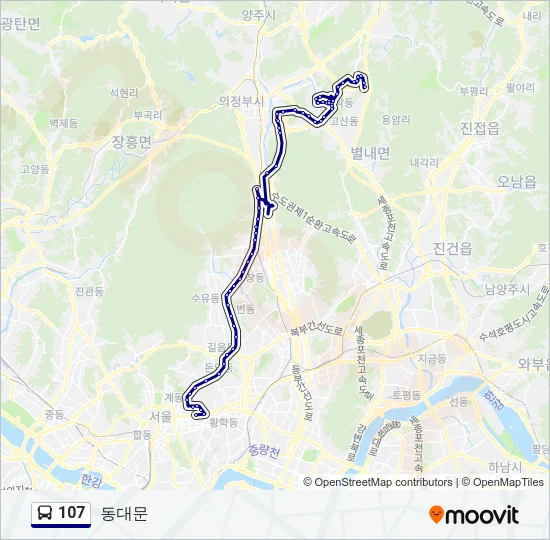 107 버스 노선 지도