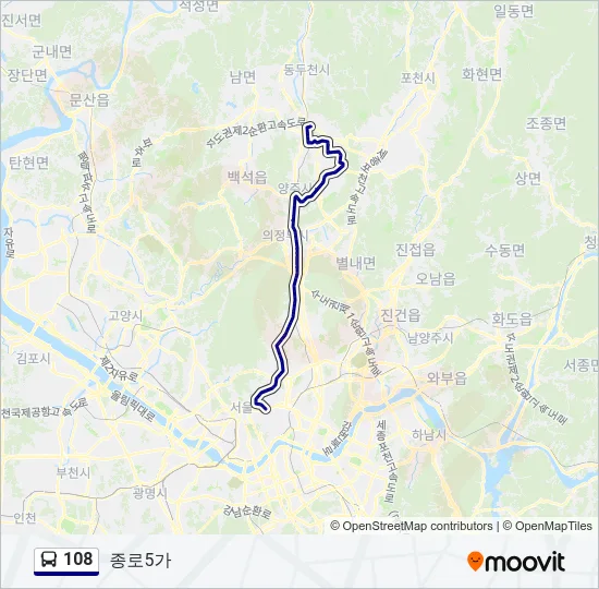 108 버스 노선 지도