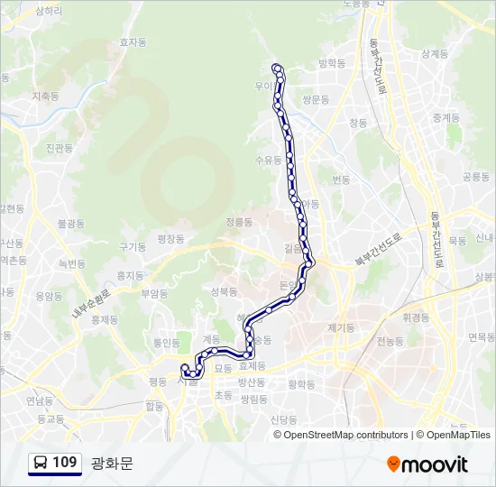 109 Bus Line Map