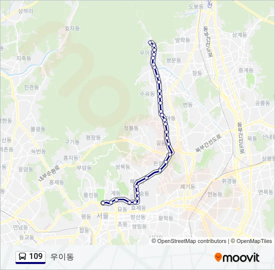 109 Bus Line Map