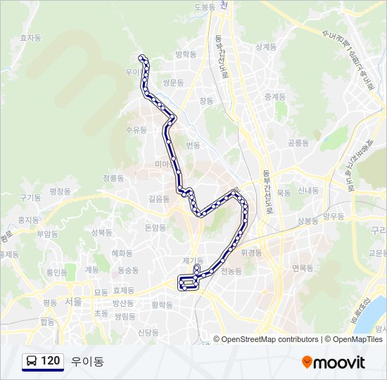 120 버스 노선 지도