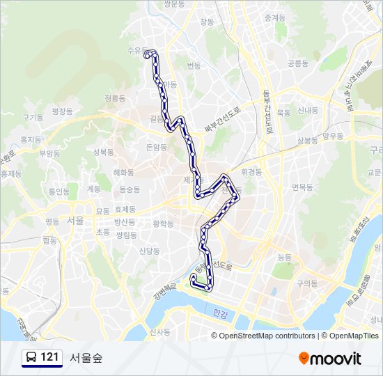121 버스 노선 지도