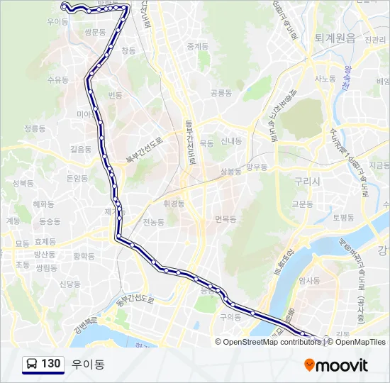 130 Bus Line Map