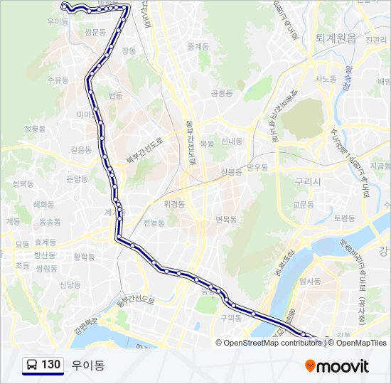 130 bus Line Map