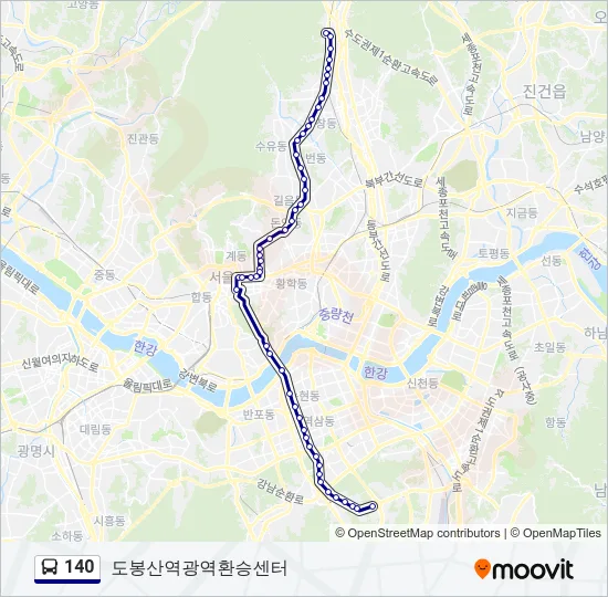 140 Bus Line Map