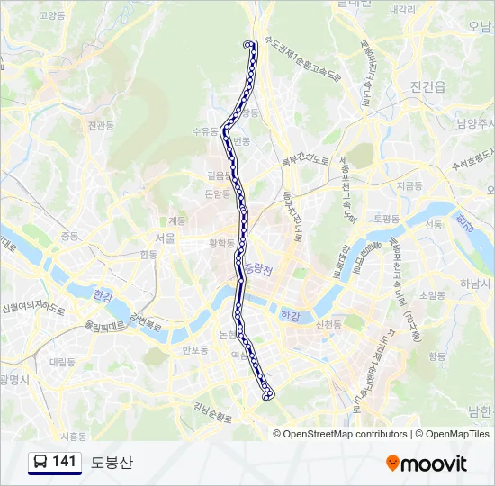 141 Bus Line Map
