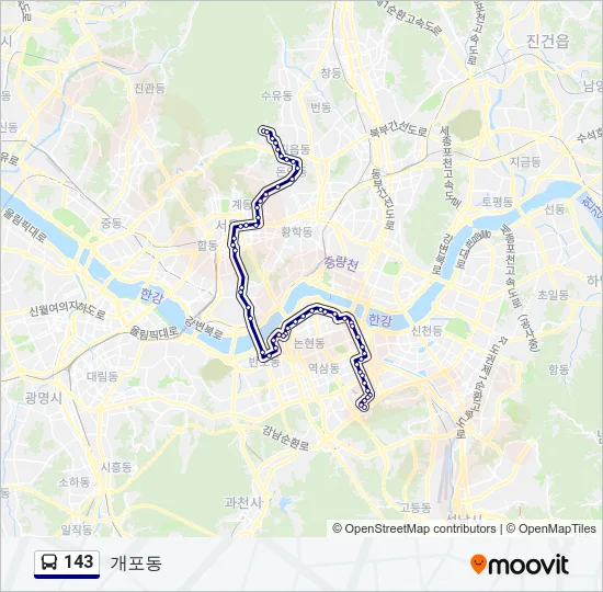143 Bus Line Map