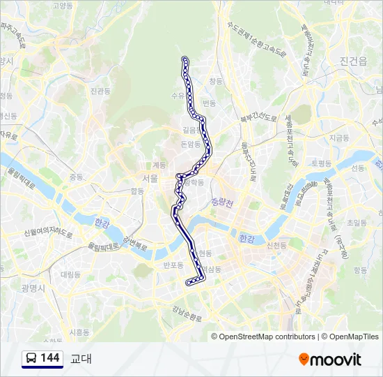 144 Bus Line Map