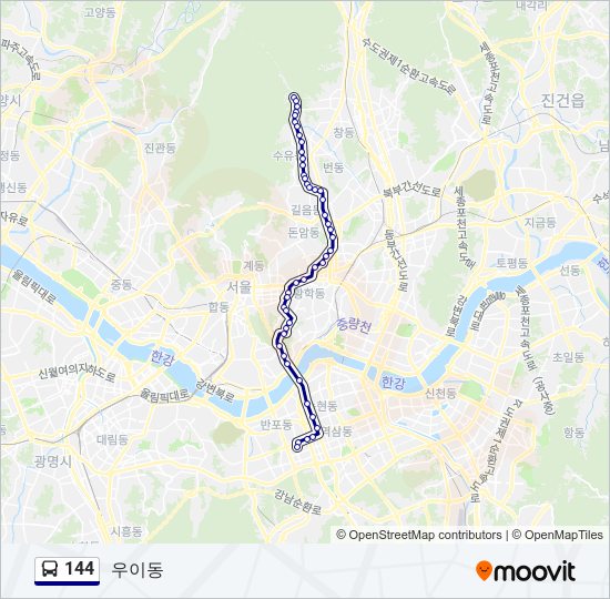 144 bus Line Map