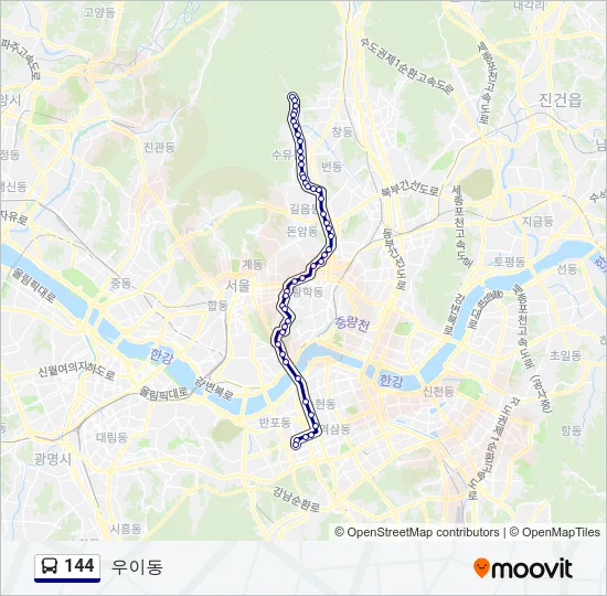 144 버스 노선 지도