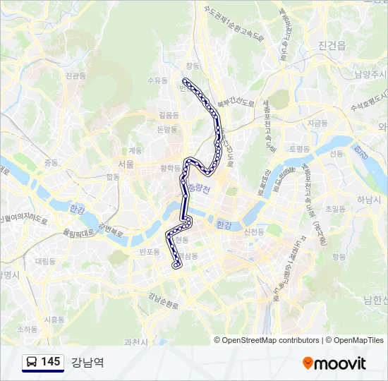 145 버스 노선 지도