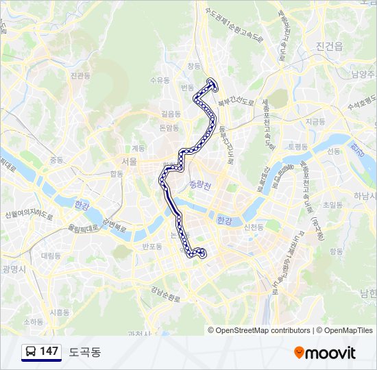 147 bus Line Map