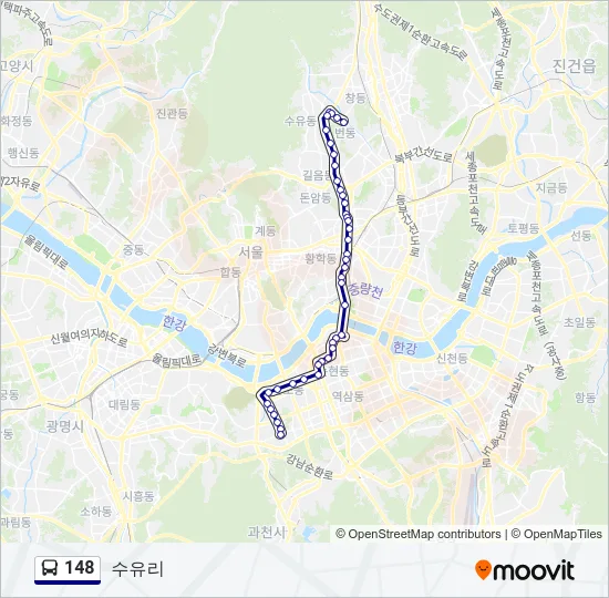 148 버스 노선 지도