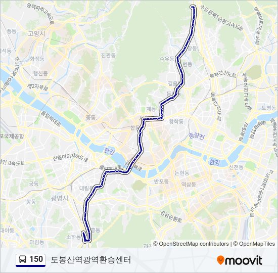 150 버스 노선 지도