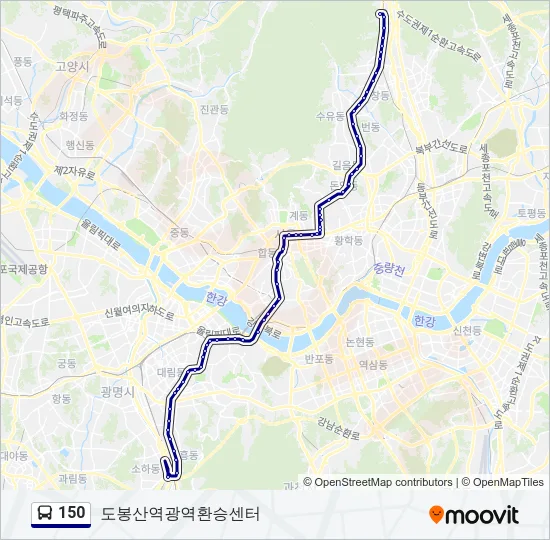 150 버스 노선 지도
