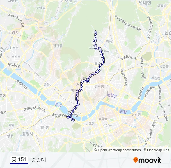 151 버스 노선 지도