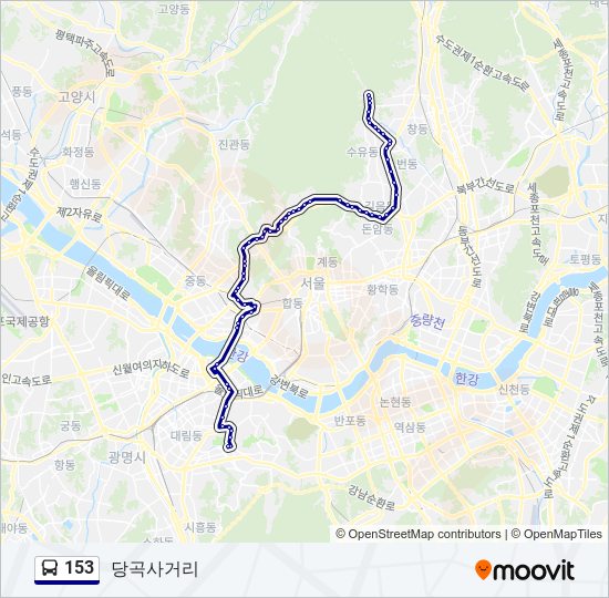 153 버스 노선 지도