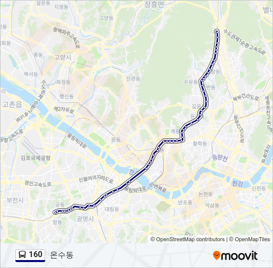 160 버스 노선 지도