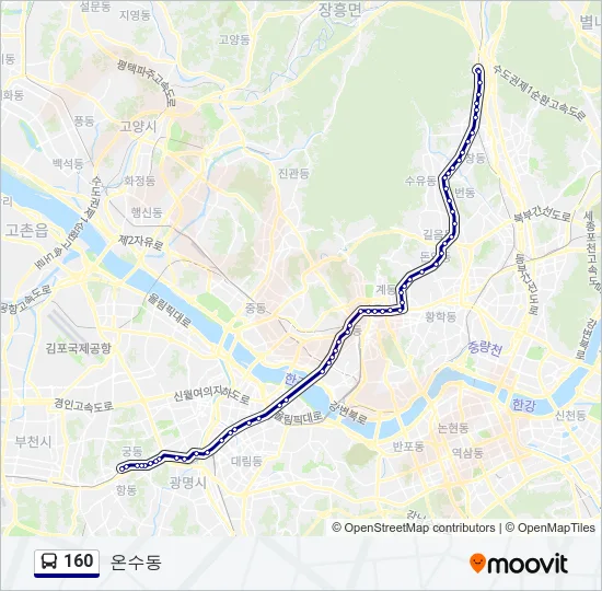 160 Bus Line Map