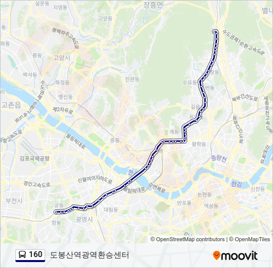 160 버스 노선 지도