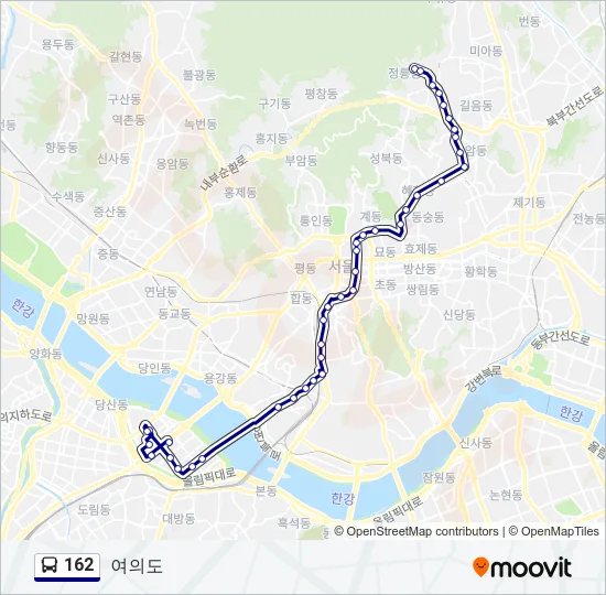 162 버스 노선 지도