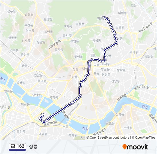 162 버스 노선 지도