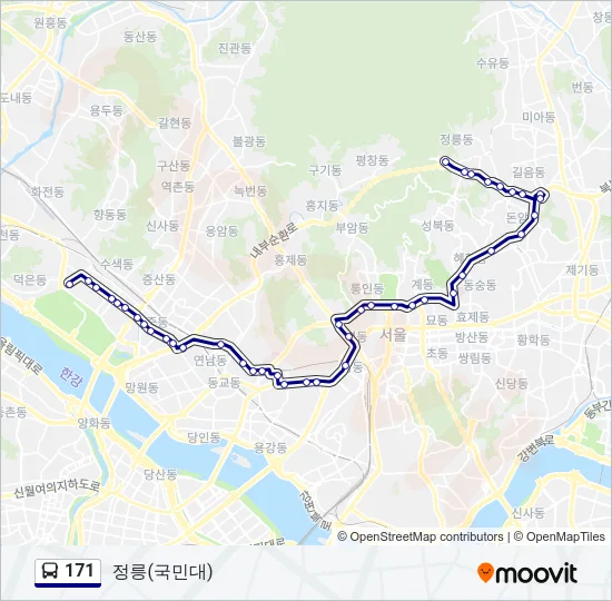 171 버스 노선 지도