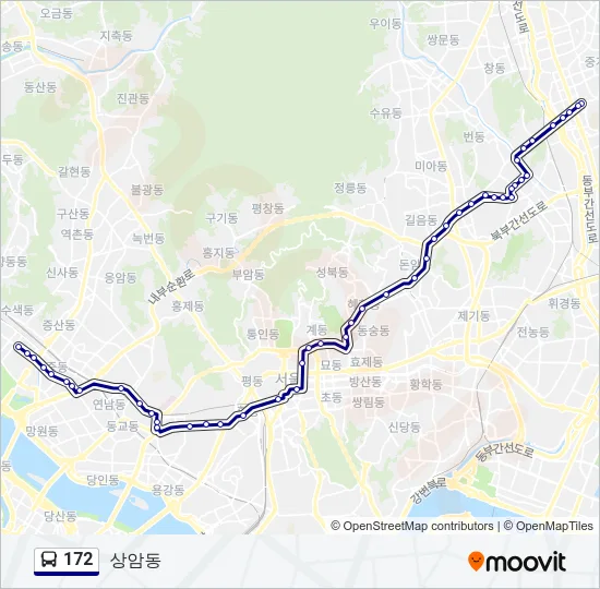 172 버스 노선 지도