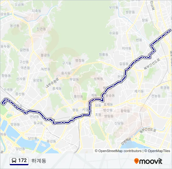 172 버스 노선 지도