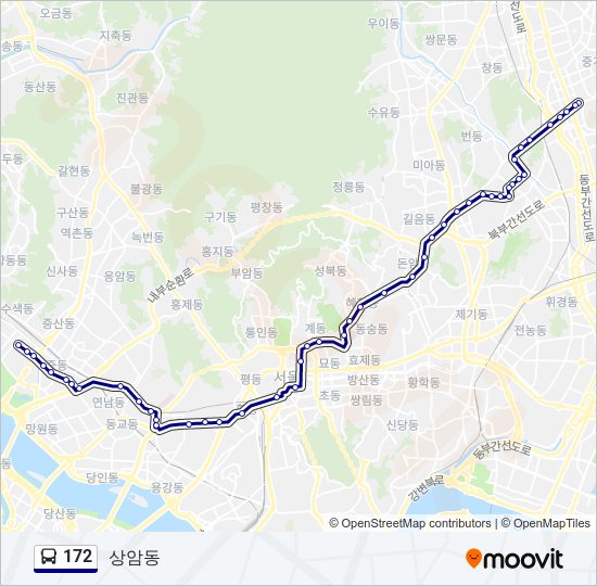 172 bus Line Map