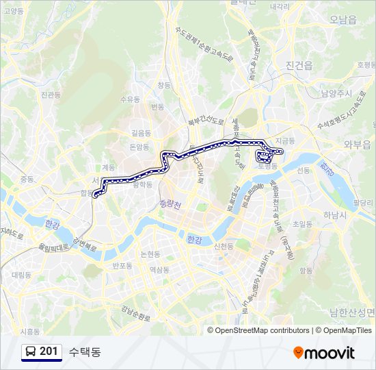 201 버스 노선 지도
