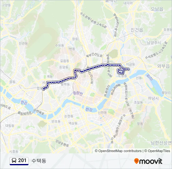 201 버스 노선 지도