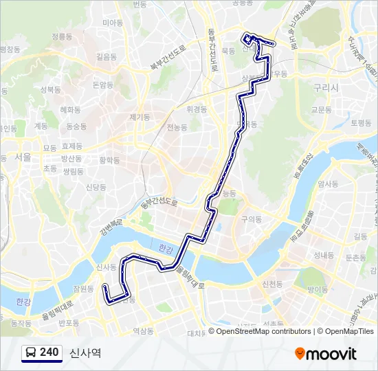 240 버스 노선 지도