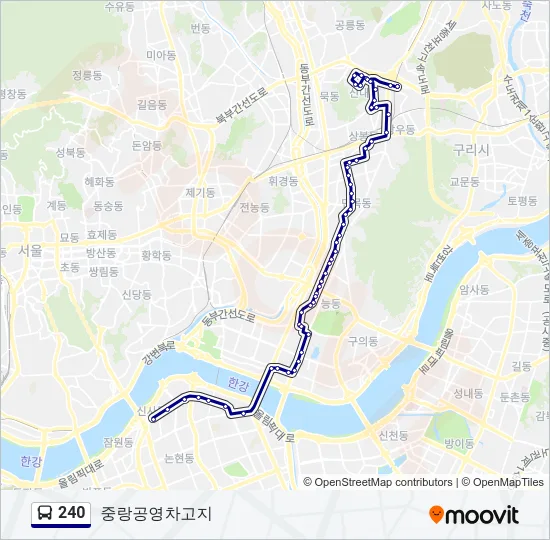 240 버스 노선 지도
