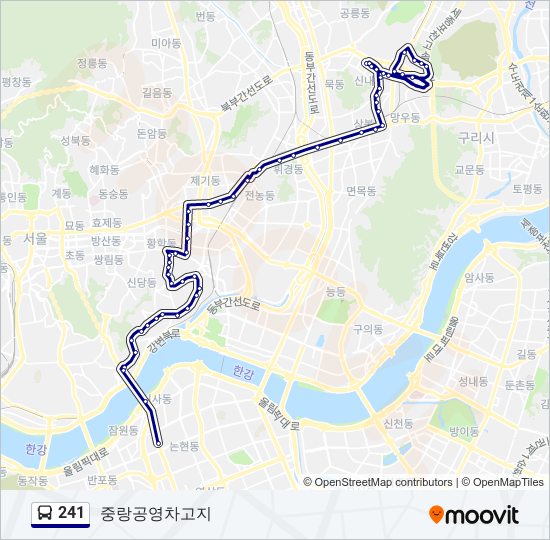 241 버스 노선 지도