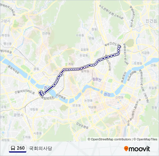 260 버스 노선 지도