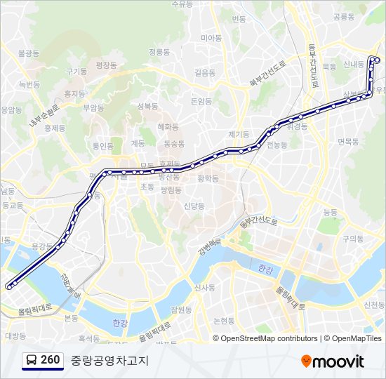 260 버스 노선 지도