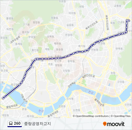 260 버스 노선 지도