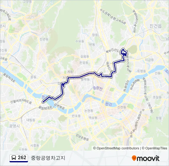 262 버스 노선 지도