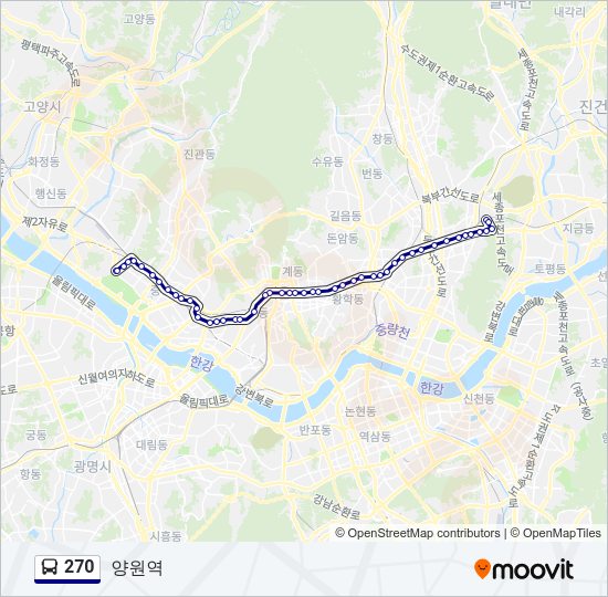 270 버스 노선 지도