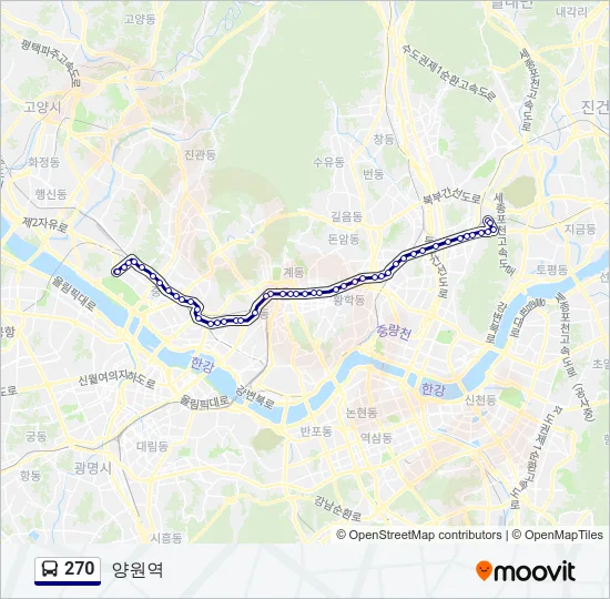 270 버스 노선 지도