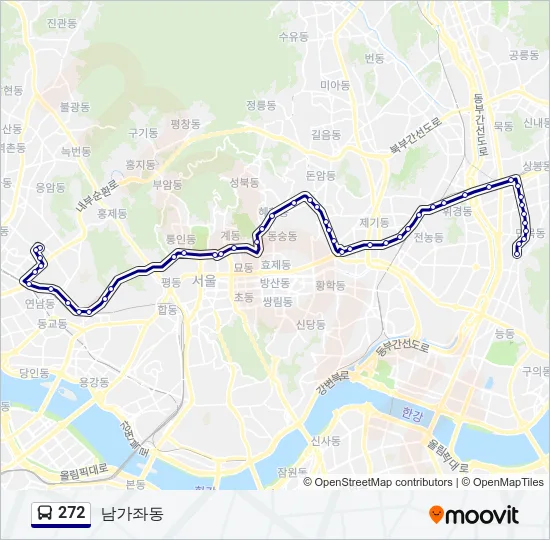 272 버스 노선 지도