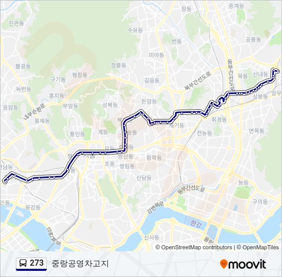 273 버스 노선 지도